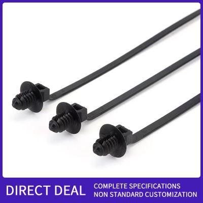 Self-Locking Hont Black Aircraft Head Nylon Cable Ties Bolt Type Threaded Connection Zip Wire Cable Tie for Automobile Harness