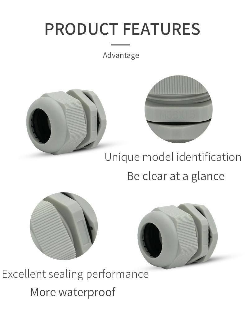 M12 M20 M25 M36 Waterproof Connectors Plastic Nylon Cable Gland