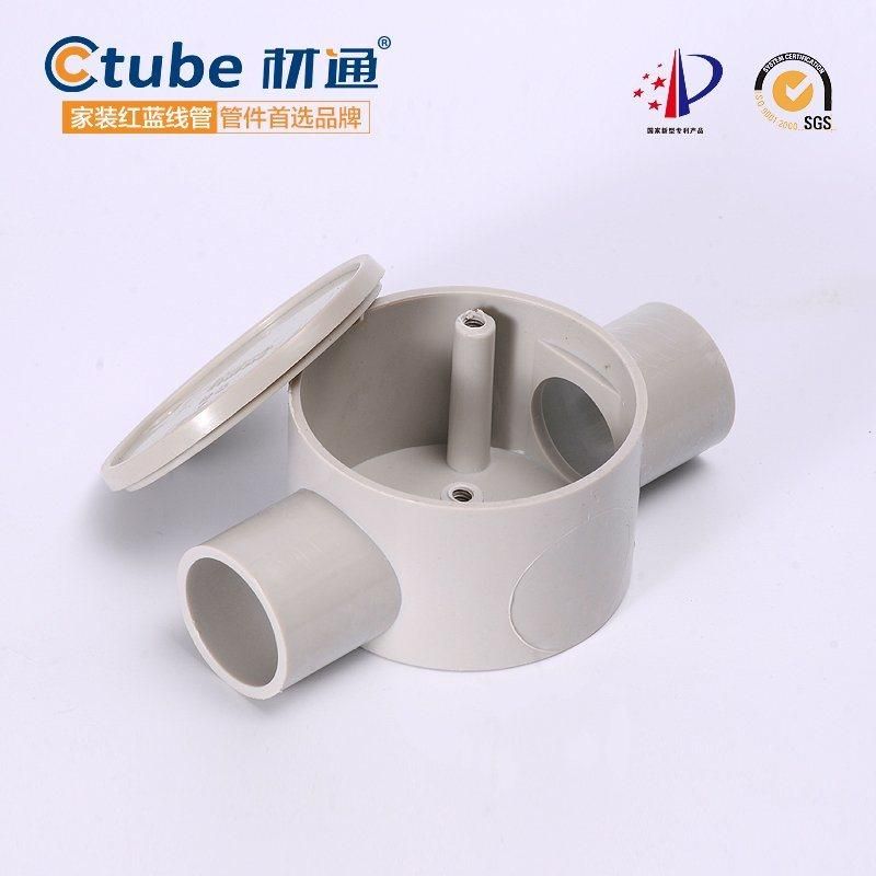 PVC Electrical Conduit Pipe Fitting 1 Way Shallow Junction Box