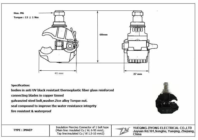 Low Voltage Insulation Piercing Connector/Insulation Piercing Clamps