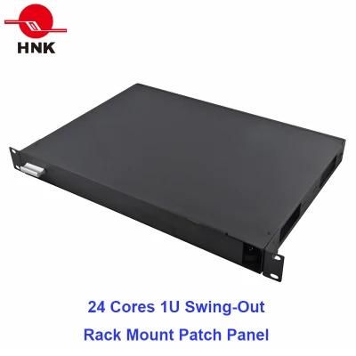 24 Cores 1u-19&quot; Swing-out Rack Mount Fiber Optic Patch Panel