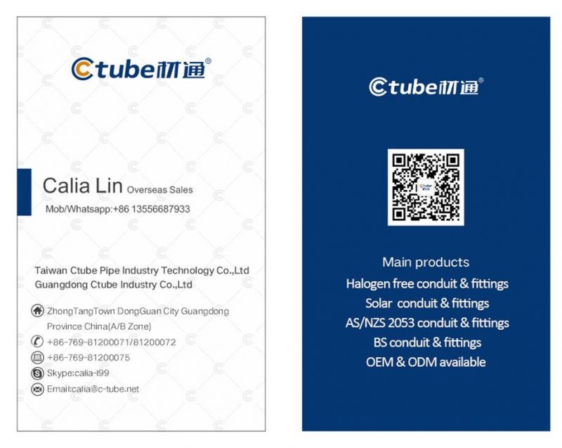 Ctube IEC61386 Vo Flame Retardent Medium Duty Halogen Free Conduit