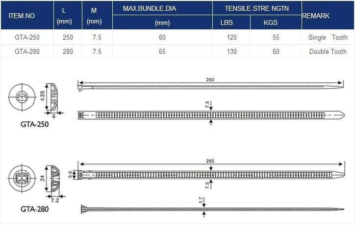 High Quality PA66 Nylon Infinity Ties (black, white)