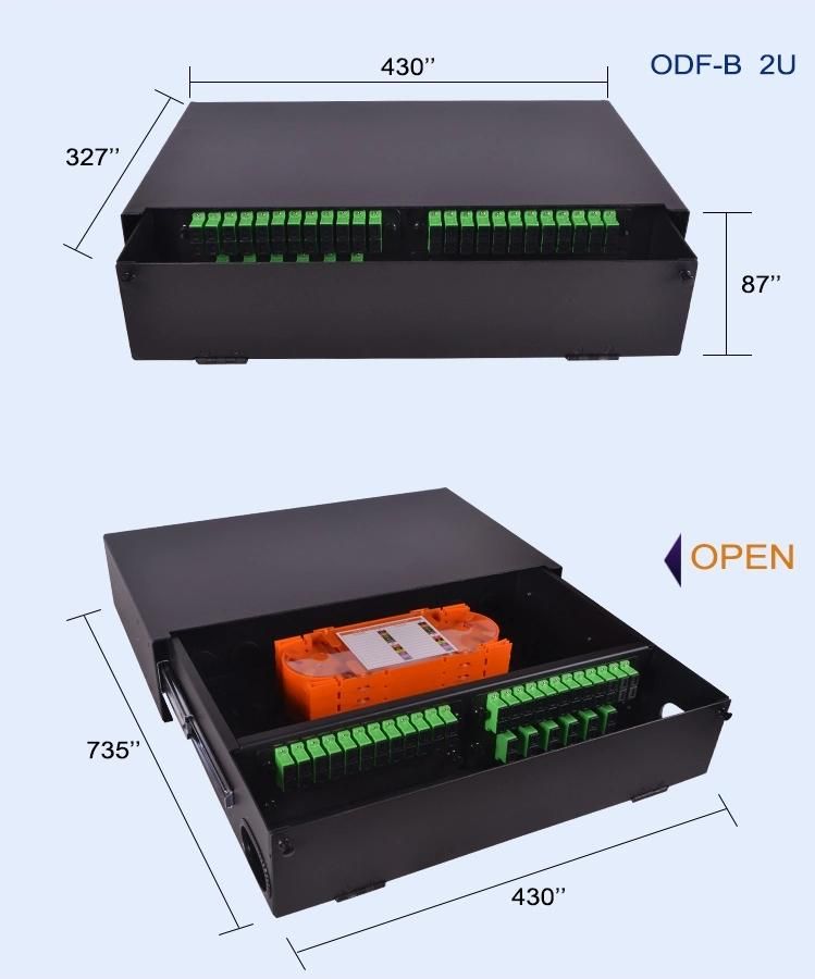 FTTH ODF 24 Core Sc APC UPS ODF Patch Panel Fibra Optica 1u ODF Optical Fiber Distribution Frame