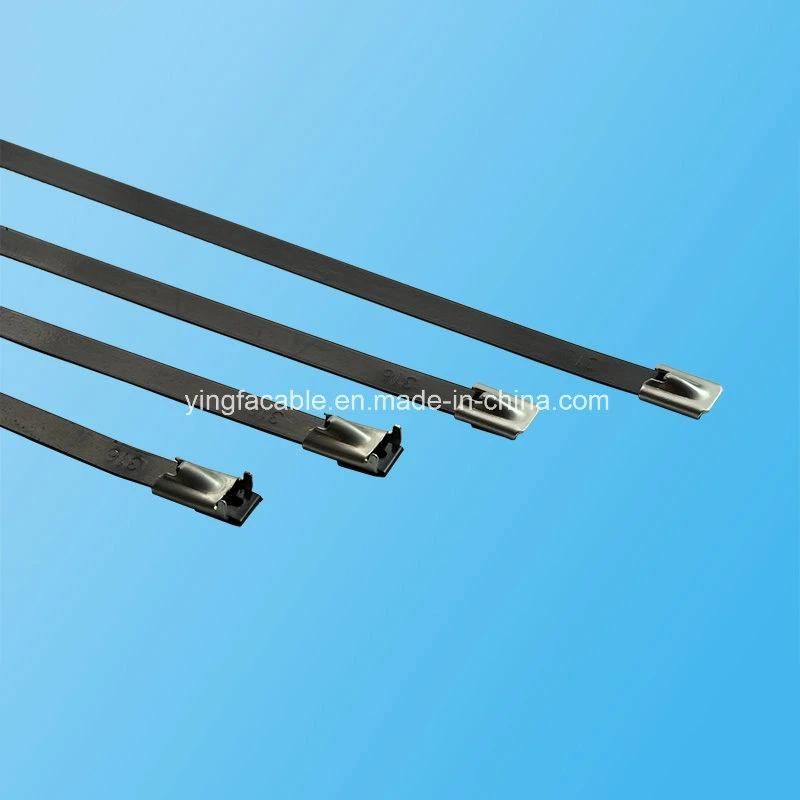 Quick Deliver Date Plastic Coated Stainless Steel Zip Ties with Ball Locking Mechanism
