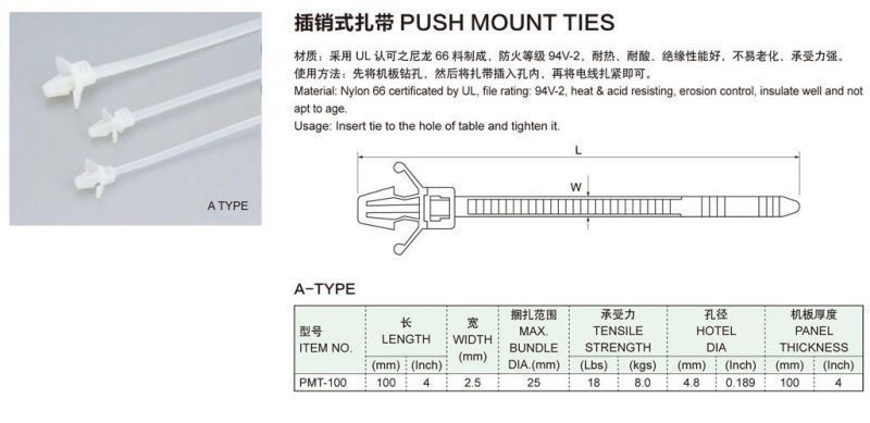 D-Type Push Mount Ties 