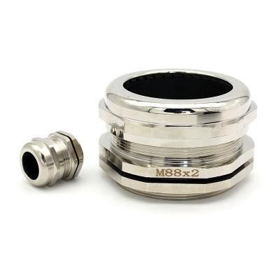 Cable Gland M88*2 Brass Nickel Plated