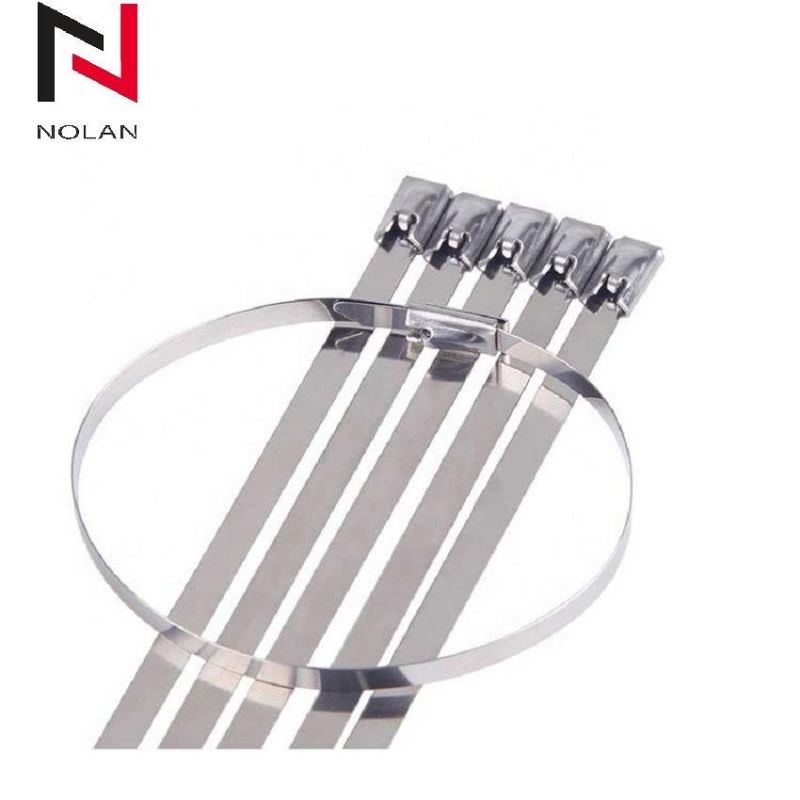 201 Stainless Steel Cable Tie 100PCS Packing Self-Locking Cable Ties Self Color Heavy Duty Metal Ties with and Without Coating
