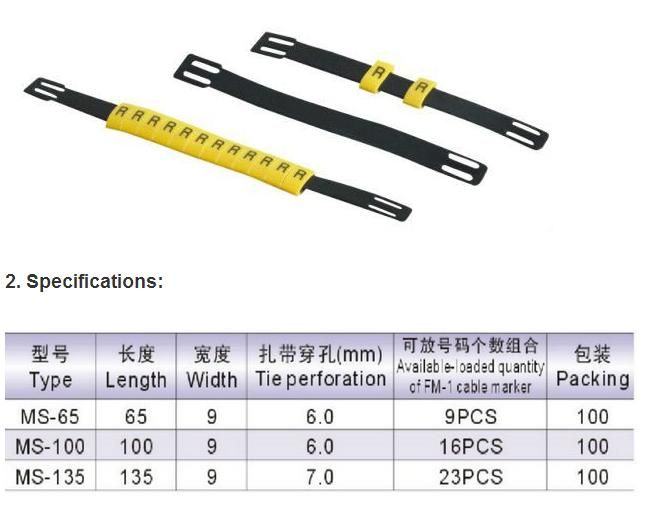 Cable Maker Strips Are Used with Ec-J Type Cable Markers