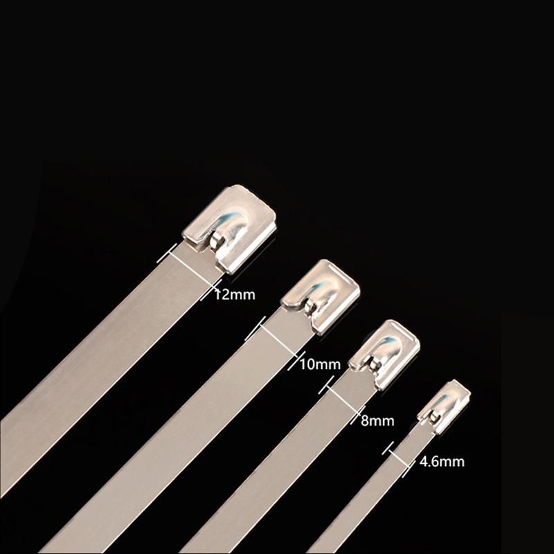 Factory Direct 4.6*300mm SS304 SS316 Stainless Steel Metal Ball Lock Wire Belt Buckle Cable Ties