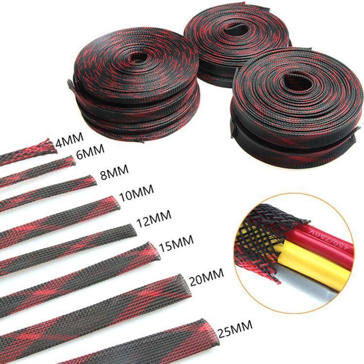 1/2 Inch Premium Wire Loom Flexible Expandable Braided Cable Sleeve Protector for TV/Audio/PC Cords