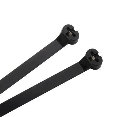 5*300 Black Nylon UV Resistent Metal Inlay Cable Ties