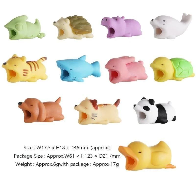 Cartoon Phone Charger Protector Soft Cord Cute Animal Cable Bite Accessories