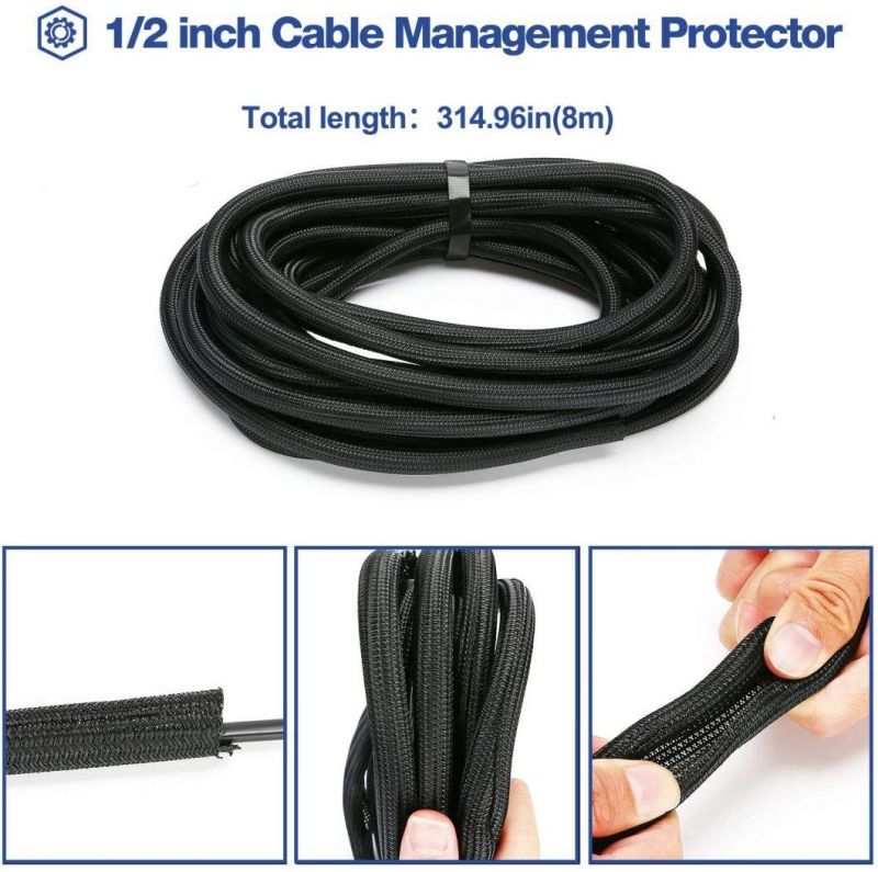 Semi Rigid Wrappable Split Braided Sleeving for Cable Management