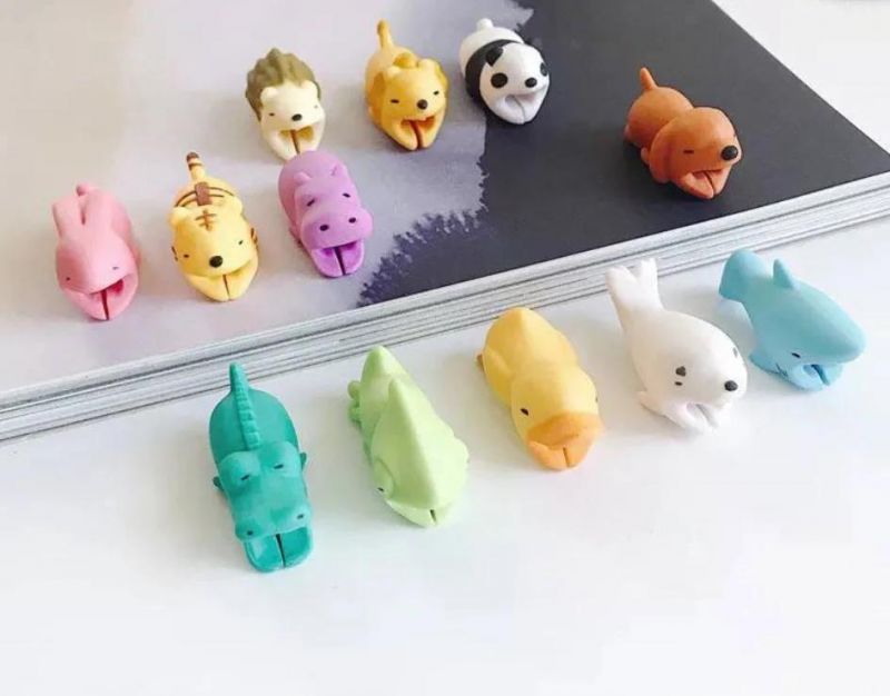 Cartoon Phone Charger Protector Soft Cord Cute Animal Cable Bite Accessories