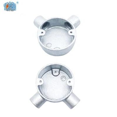 BS Standard Malleable Iron Angle Two Way Galvanized Steel Circular Box