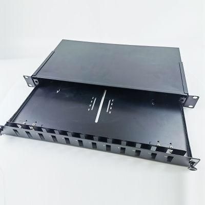 Abalone Drawer Type 19 Inch Rack Mount Loaded Sliding Empty Fiber Optical Network Distribution Frame 24 Port ODF Patch Panel