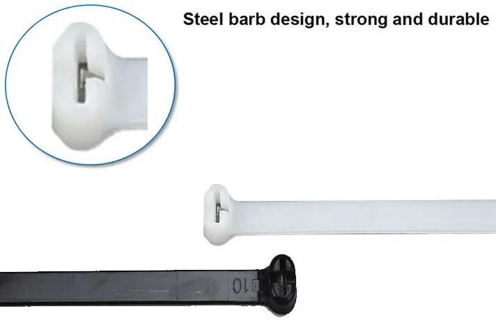 Free Sample Stainless Steel Metal Teeth Nylon Cable Ties with UL