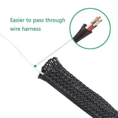 New Designblack Polyester Braided Expendable Sleeving Cable Management with Rope Easy to Install