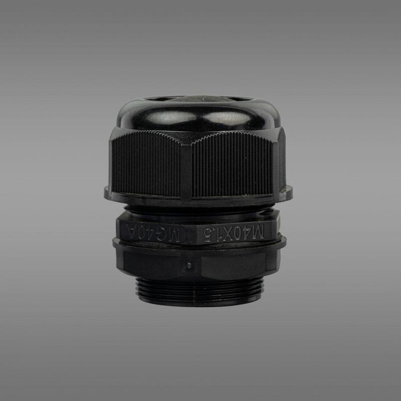 High Quality Free Sample IP68 Black Waterproof Mg Type Nylon Cable Gland with Washer Mg12