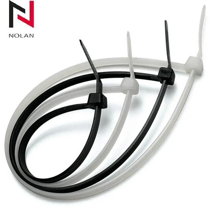 -40 Degree Nylon 66 Black Plastic Zip Cable Tie Nylon Clamp 2.5 mm Width Plastic Zip Cable Tie