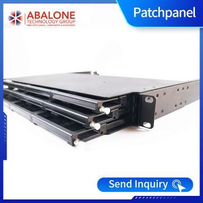 Abalone Factory Supply Made in China 1u 19 Inch 19&quot; 24 Ports Blank Patch Panel CAT6 Keystone RJ45 UTP Ethernet LAN Network Patch Panel