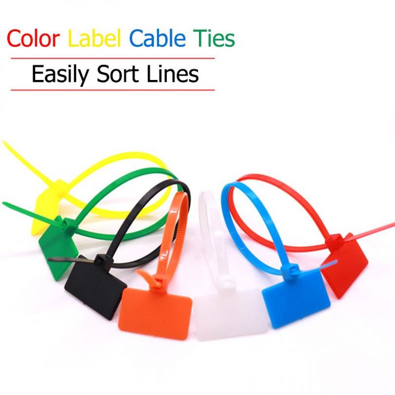 4*150mm Nylon Cable Ties Tag Labels Plastic Loop Ties Markers Cable Tag Self-Locking Zip Ties