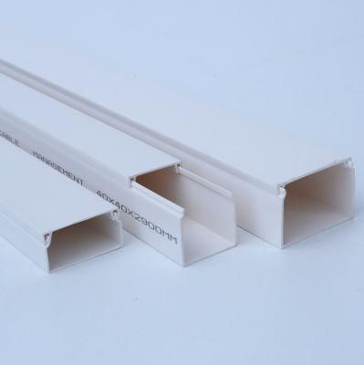PVC Electrical Cable Trunking Size Solid Wall Wiring Ducts Wire Duct with Competitive Price 40*40mm