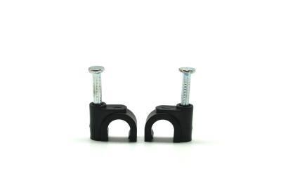 Diameter Circle Ethernet Nylon Wire Cable Clips Clamps with Steel Nail,