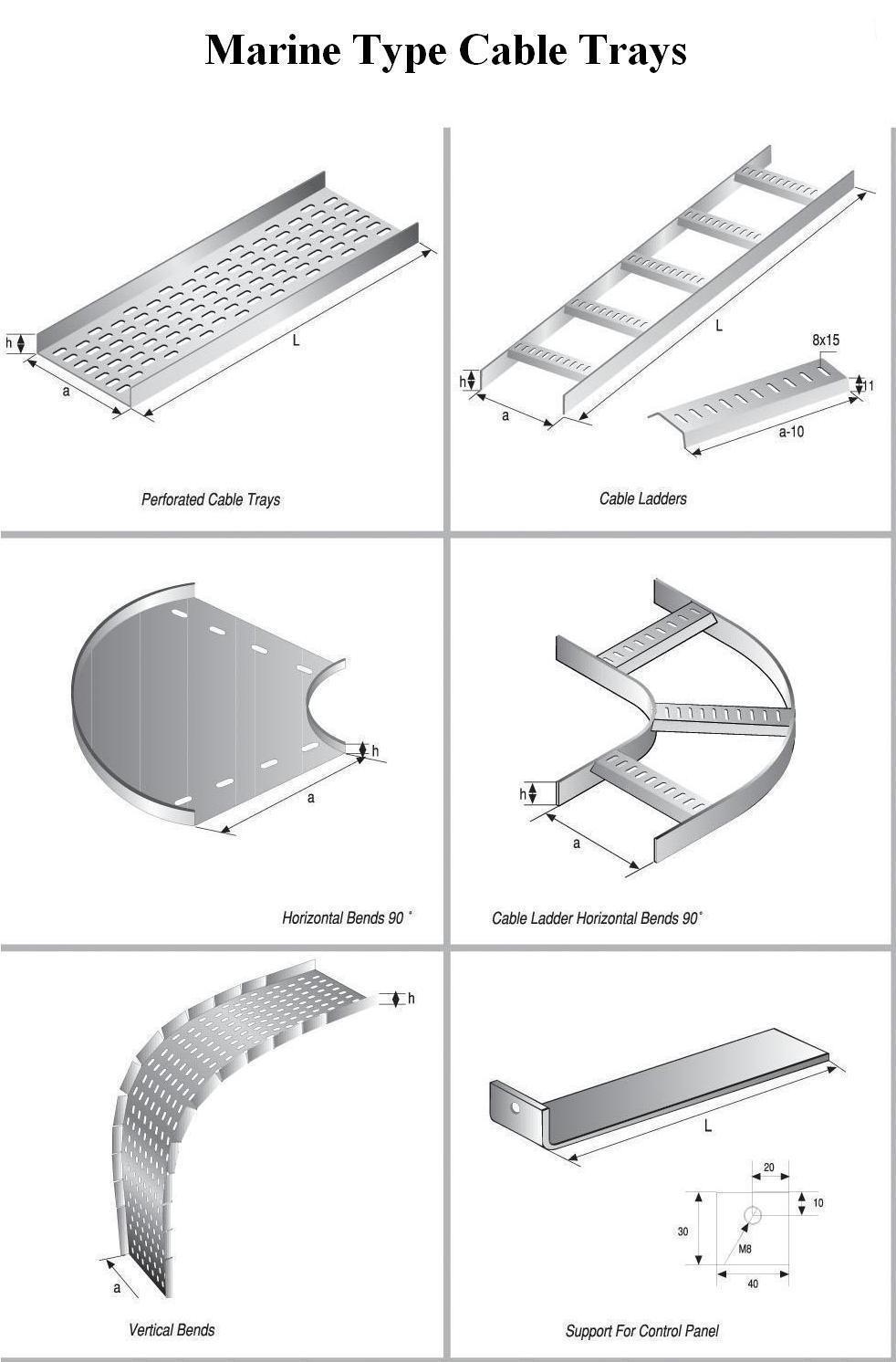 Marine Cable Ladder Tee-Piece Part Flat Bars with Welding Strips Bracket for Armature 100mm Cable Tray