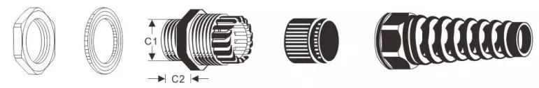Metric Size Various Sizes Pg 9 Nylon Cable Gland