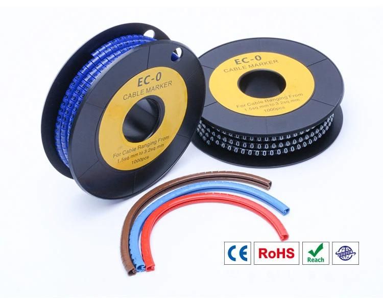 High Quality Ec-0 Ec-1 Ec-3 Electrical Flat PVC Number Cable Wire Marker