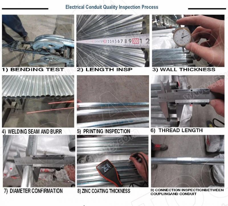 UL Standard Welded Electrical Gi EMT Conduit