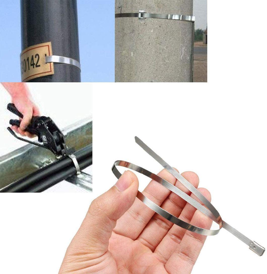 Free Sample 4.6*300 Metal Zip Tie Self -Locking Stainless Steel Zip Tie