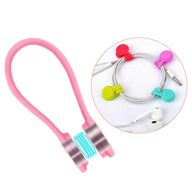 Magnetic Silicone Earphone Cord Winder Wrap Organizer Cable Ties Holder