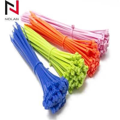 Nylon 66 Colored Plastic Zip Cable Tie Nylon Clamp 7.6 mm Width Plastic Zip Cable Ties