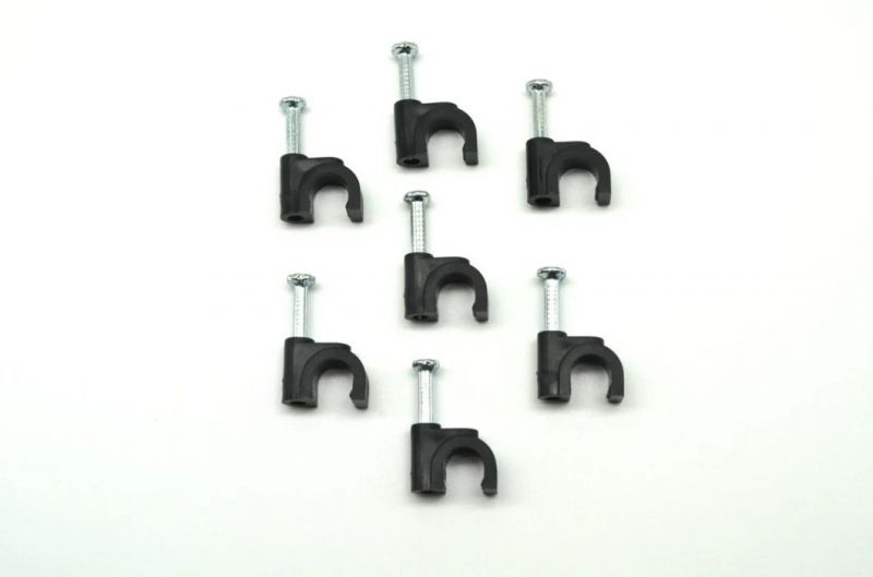 Plastic Wall Round Steel Nail Wire Cable Clips with 4mm