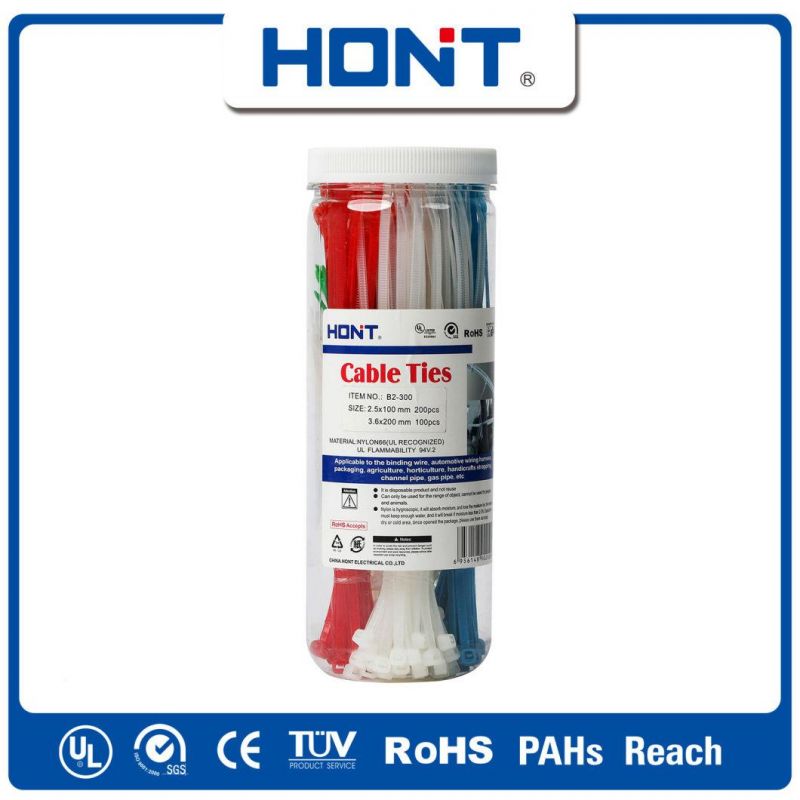 Box Packing Customized Self-Locking Nylon Cable Ties with RoHS