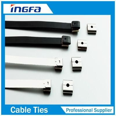 316L Polyester Coated Stainless Steel O Lock Cable Tie