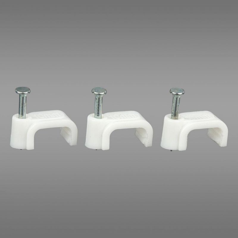 White Color Nylon Plastic R Type Cable Clamp 3/16r