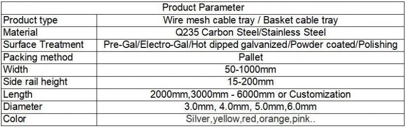 Good Heat Dissipation/Easy Upgrading/Reaonable Price Wiremesh Cable Tray for Data Center