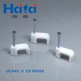 Haitai Supplier Flat Cable Clip Cable Clip with Steel Nail Good Quality