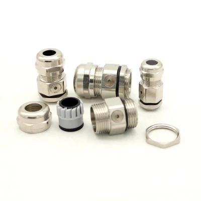 Breathable Waterproof Brass Cable Gland Ventilation Metal Cable Gland Metric Thread Type