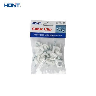 Wire Harness White Circle 12mm Nail Cable Clips with PE