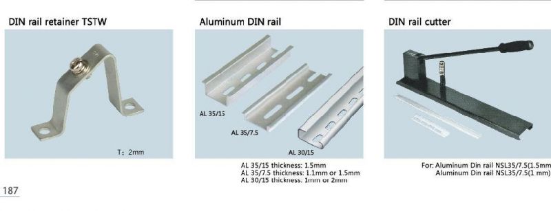 Aluminum DIN Rail and Accessories 155, 7.5, 15mm