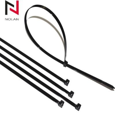 -40 Degree Nylon 66 Black Plastic Zip Cable Tie Nylon Clamp 4.8 Width Plastic Zip Cable Ties