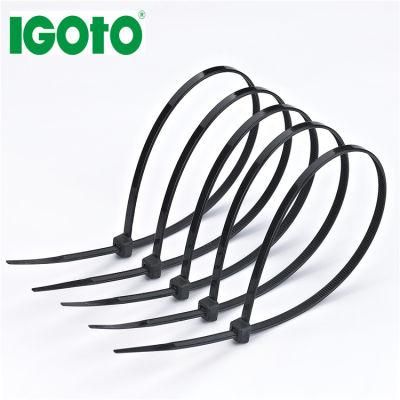 Igoto Factory 10 Inch Black PA 66 Nylon 66 Material Plastic Cable Wraps Zip Clamp Ties