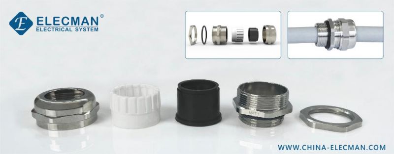 Brass Cable Gland Waterproof Nickel Plated Brass M10 Motor Cable Gland NPT Threaded Cable Gland EMC Metal Cable Connector