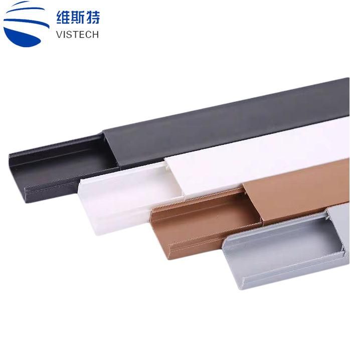 White PVC Electrical Cable Trunking Size for Power Supply Wire Protection