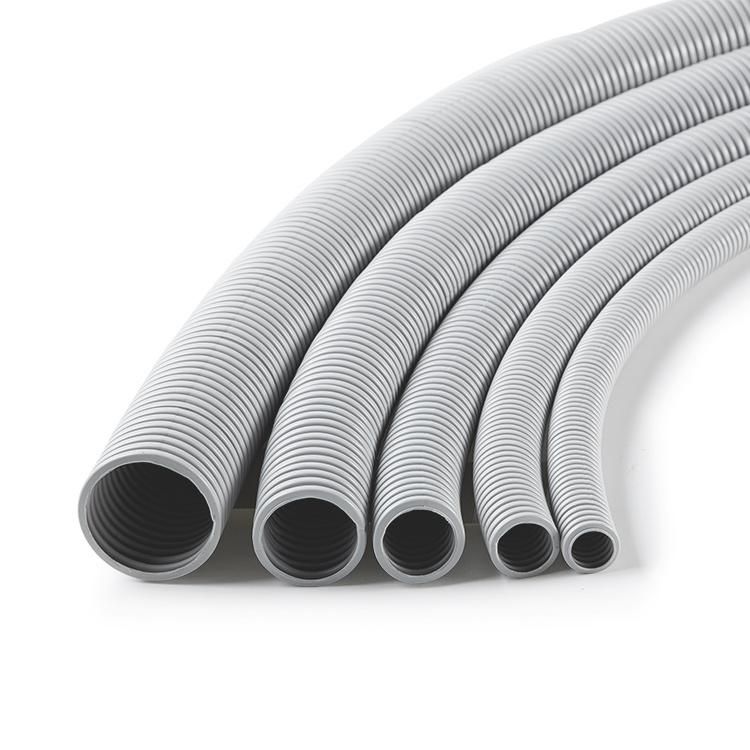 Grey Plastic Flexible Conduit Pipe Electrical Corrugated Conduit